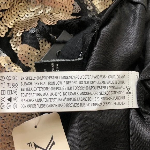 NWT Forever 21 black gold silver sequin midi skirt small - Picture 11 of 11